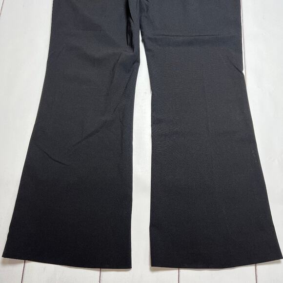 HUGO BOSS Tulia Virgin Wool Flare Leg Trousers SIZE 4 Black Dress Pants - Picture 8 of 13